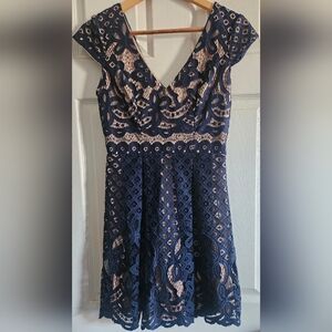 Charlotte russe navy lace dress NWOT